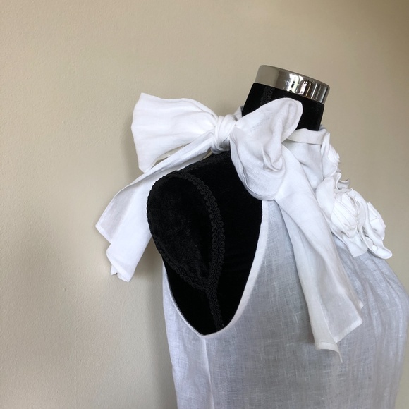 NWOT Nara Camicie White Linen Blouse - Picture 6 of 8